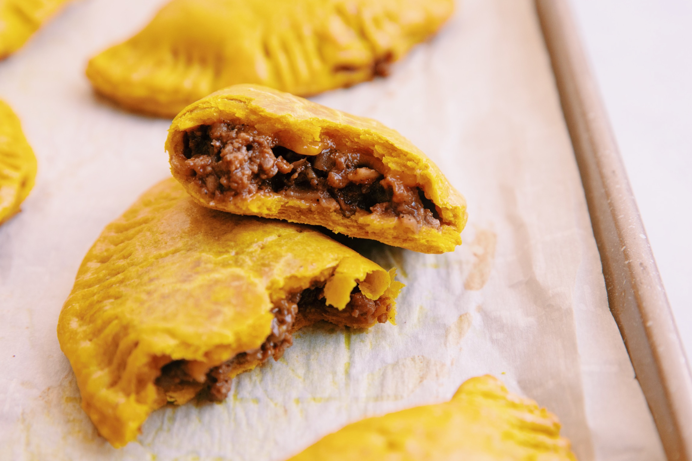 Jamaican Style Cheesy Beef Patties